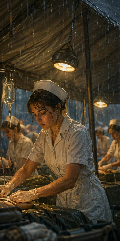 The Women editorial scene: A field hospital under monsoon rain in Vietnam