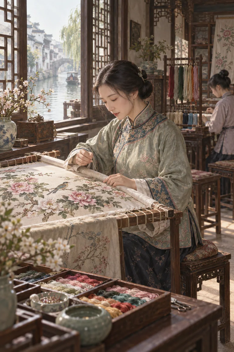 《刺绣》：清末苏州绣坊