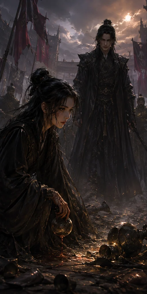 Alchemised editorial visual: Characters facing the central conflict