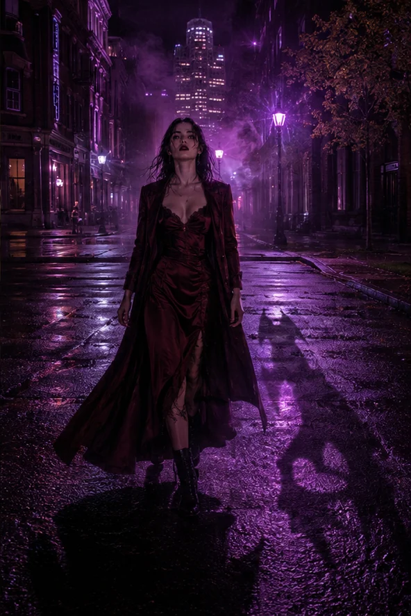 Bury Our Bones in the Midnight Soil editorial scene: A newly made vampire beneath Boston neon