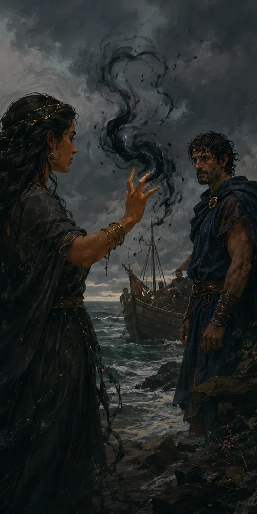 Circe editorial visual: Characters facing the central conflict