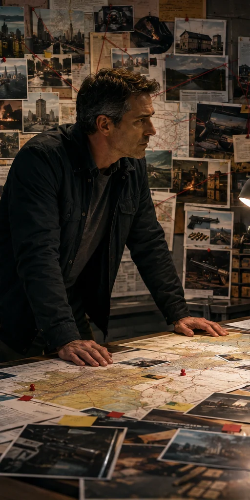 Delusional editorial visual: Characters facing the central conflict
