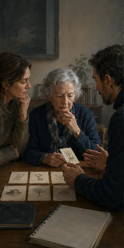 Las gratitudes editorial visual: Characters facing the central conflict