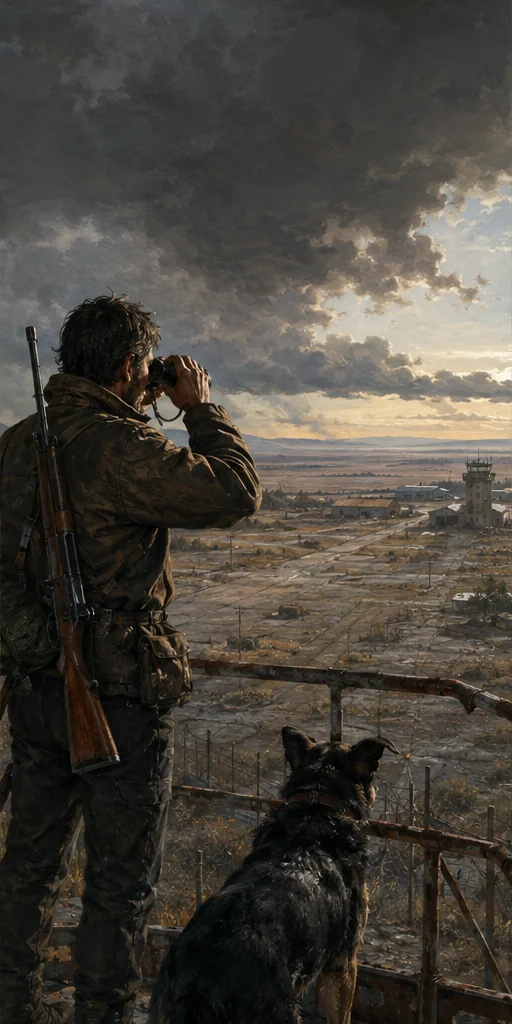 The Dog Stars editorial visual: Characters facing the central conflict