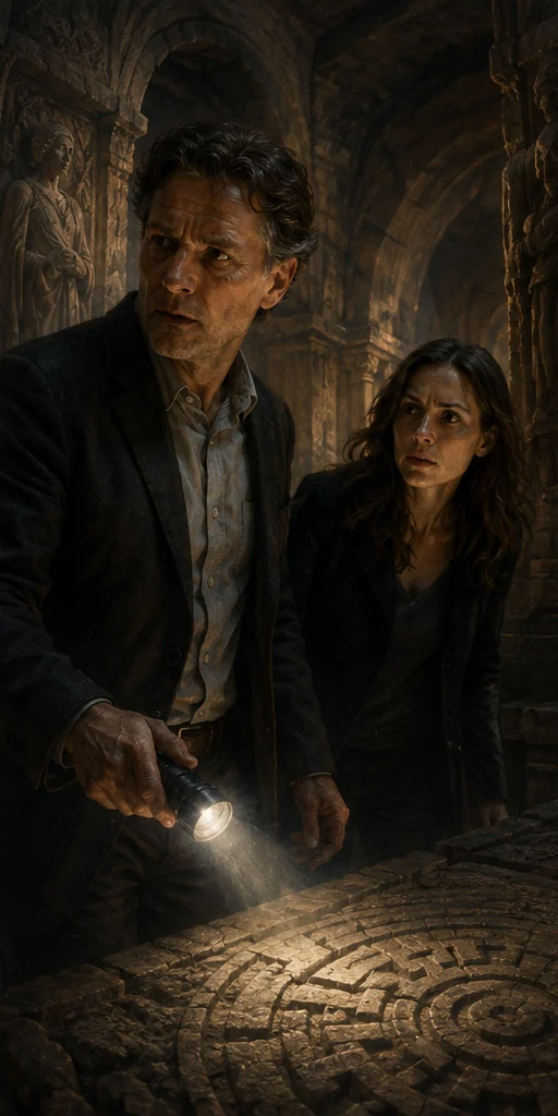 The Secret of Secrets editorial visual: Characters facing the central conflict